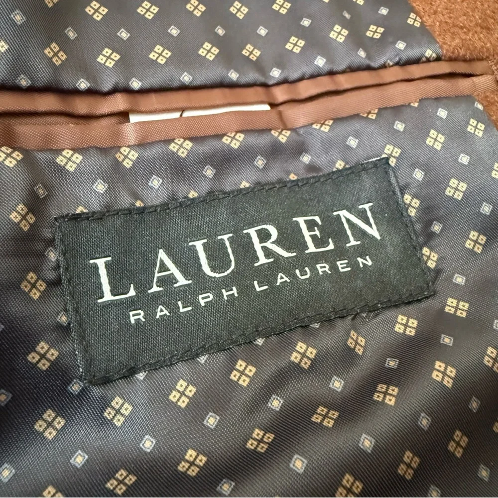 Ralph Lauren Wool Silk Cashmere Blend Blazer Jacket Coat Camel 42R